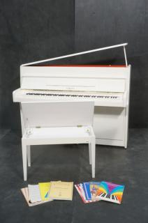 Appraisal: Cream White Lacquered YAMAHA Upright Piano Benc Cream White Lacquered