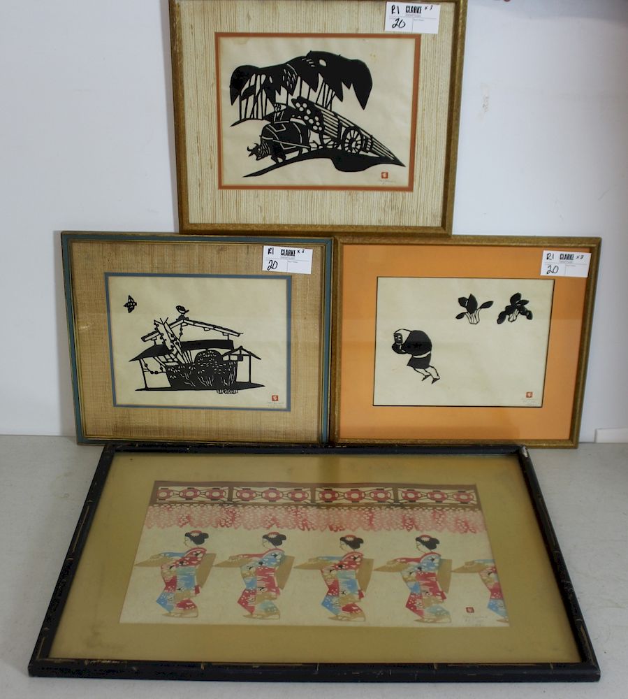 Appraisal: INIKUMO Framed and Signed Asian Prints All signed and numbered