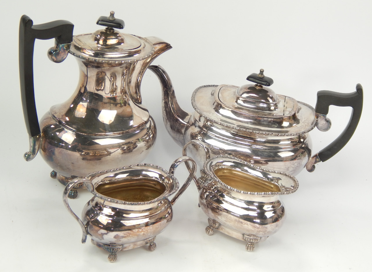 Appraisal: A Viner's silver plated four piece teaset