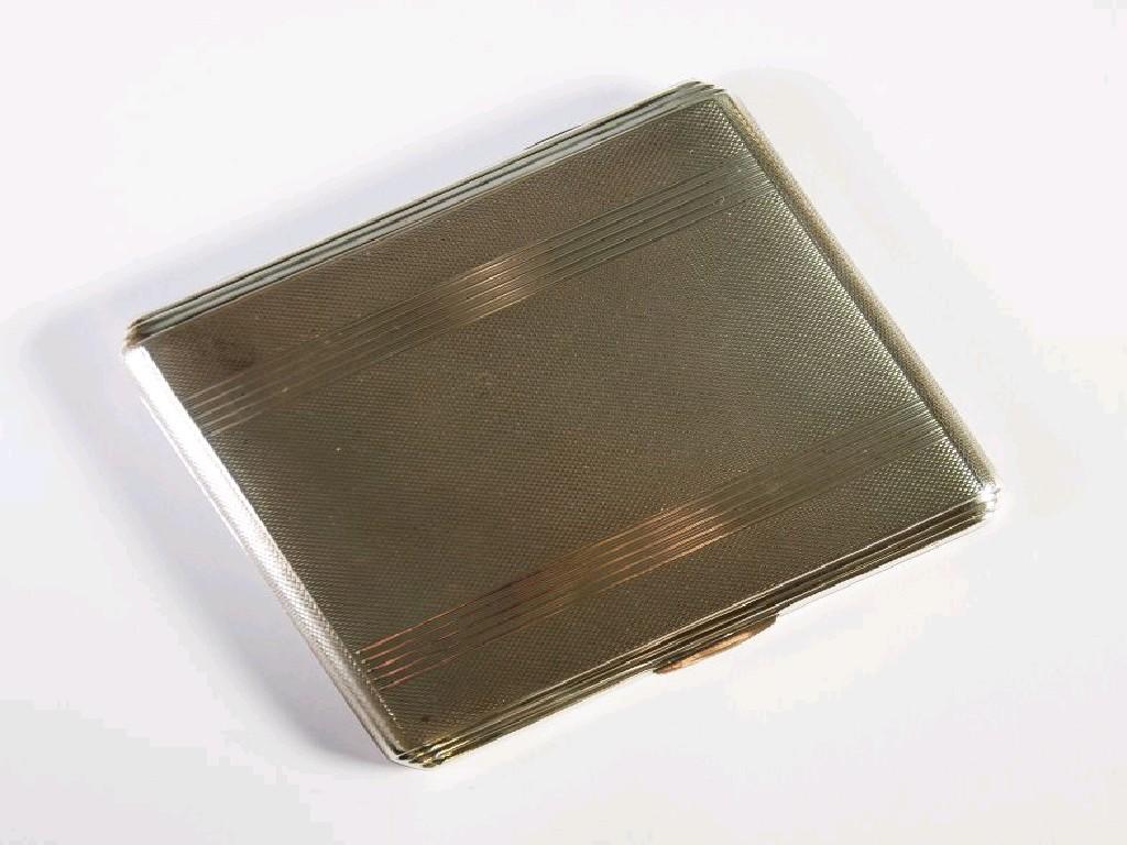 Appraisal: ART DECO SILVER POCKET CIGARETTE CASE oblong and slightly cushion