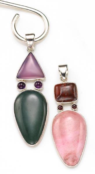 Appraisal: Two Pendants of California Gemstones The first composed of a