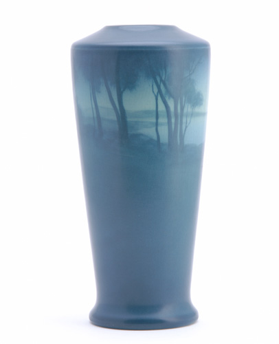 Appraisal: ROOKWOOD Scenic vellum vase painted by Lenore Asbury with a