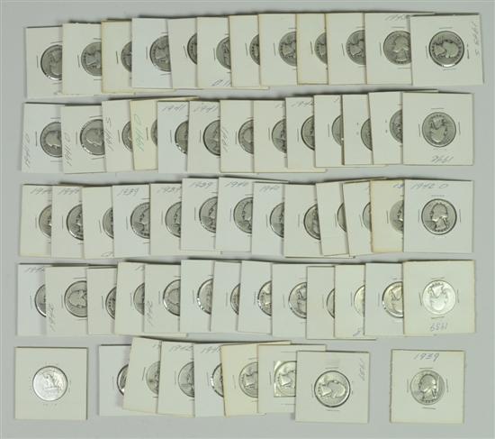 Appraisal: Washington Quarters Dates range - many with mint marks Grades