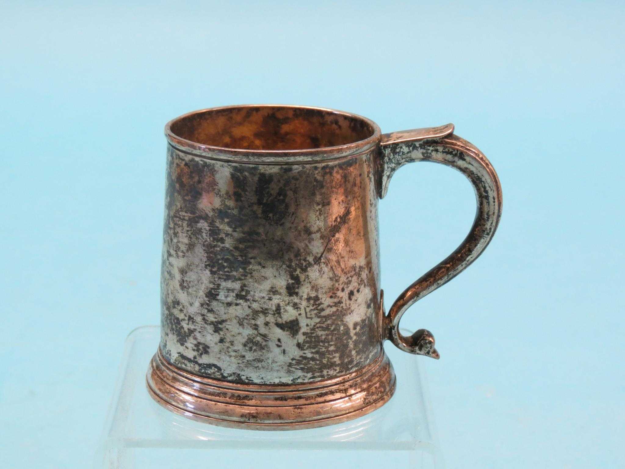 Appraisal: A George III silver tankard tapering cylindrical shape half-pint capacity