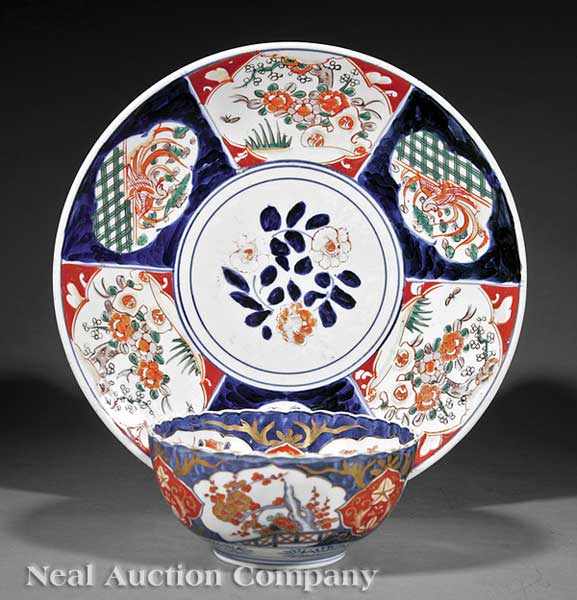 Appraisal: Two Pieces of Japanese Imari Porcelain early th c including