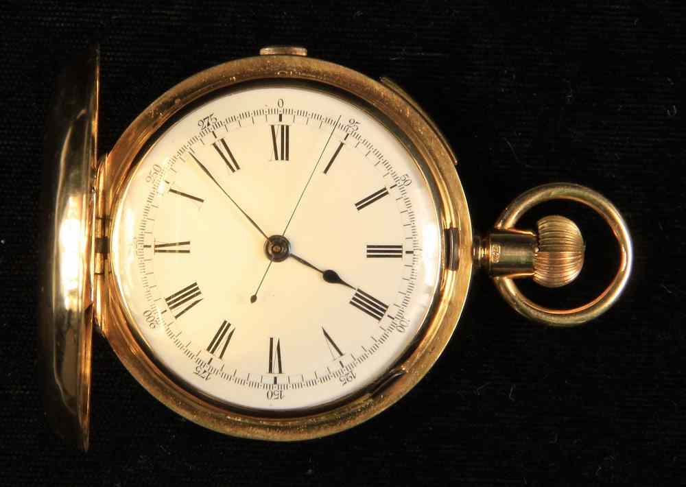 Appraisal: POCKET WATCH - Man's K hunter cased 'Repeater' chronometer pocket