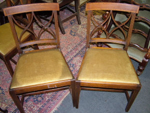 Appraisal: Eight mahogany spar back dining chairs th century with reeded