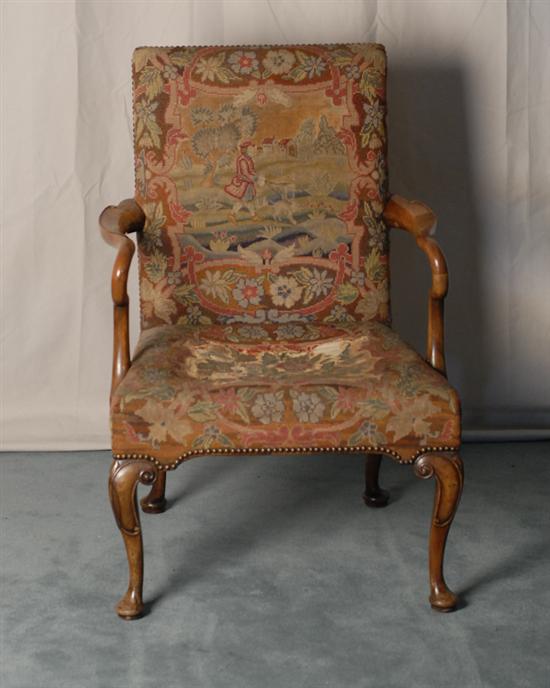 Appraisal: An English Georgian Easy or Library Chair having brass studded