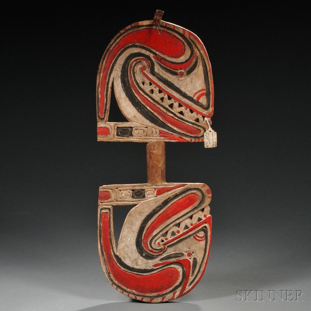 Appraisal: Trobriand Islands Carved and Painted Wood Dance Shield Kai-Diba lg