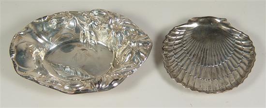 Appraisal: Sterling Card Tray Bowl Gorham sterling shell-shaped card tray x