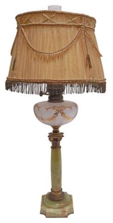 Appraisal: French onyx and gilt metal oil lamp late th c