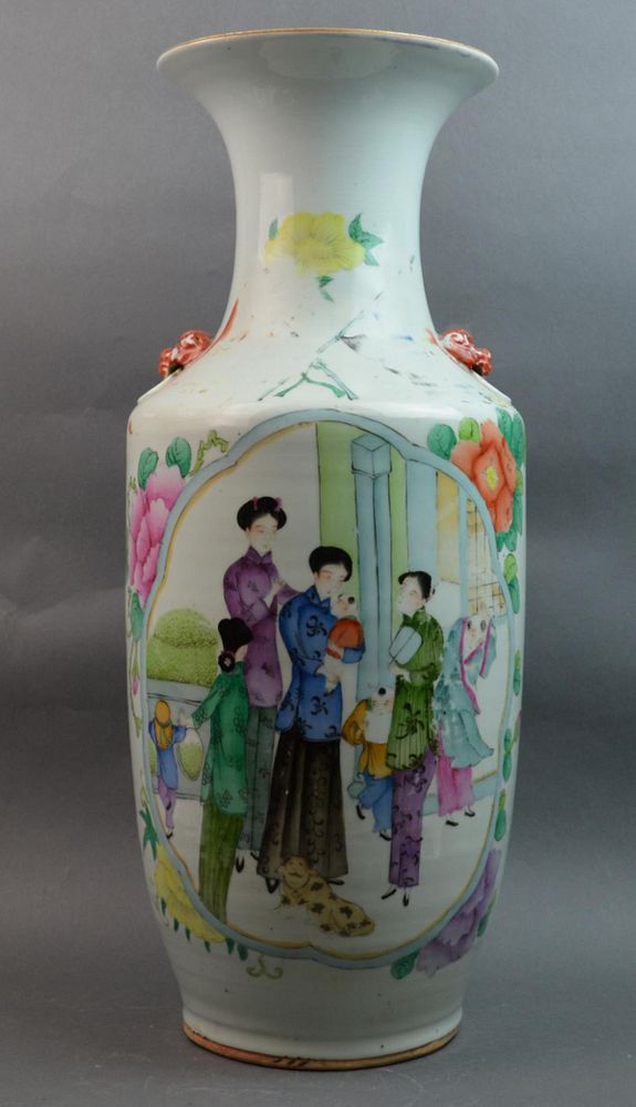 Appraisal: CHINESE CULTURAL REVOLUTION FAMILLE ROSE VASE Chinese Cultural Revolution period