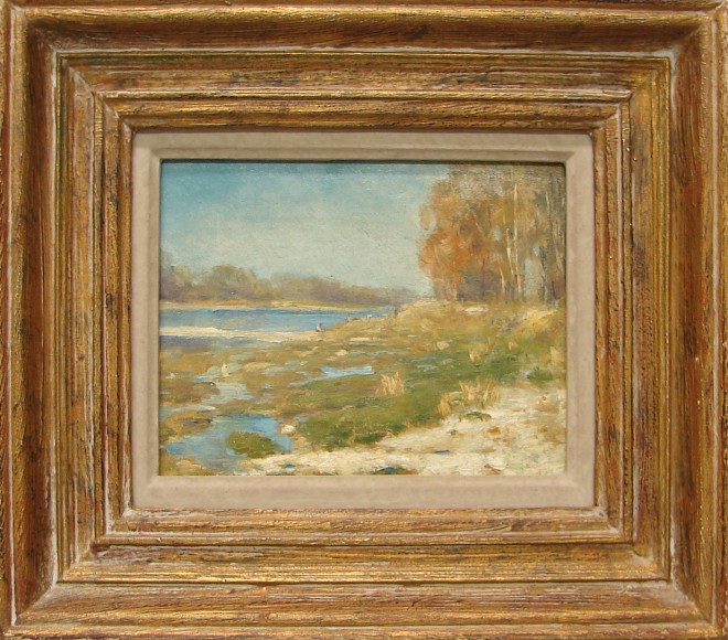 Appraisal: Albert Jean Adolphe Along the Delaware oil on panel x