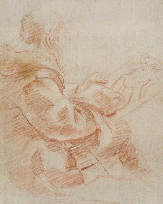 Appraisal: ITALIAN SCHOOL TH-CENTURY Study of a Seated Artist Sketching Red