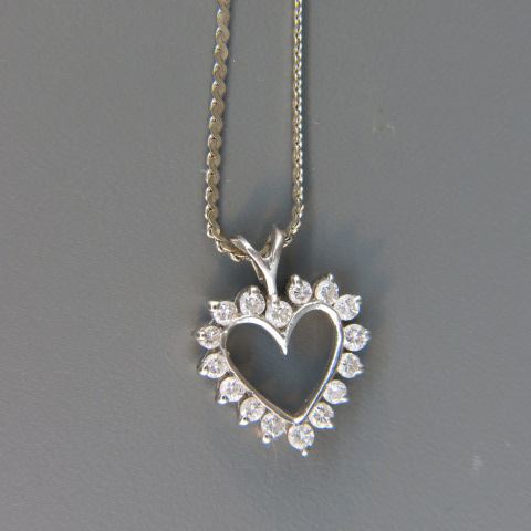 Appraisal: Platinum Diamond Heart Pendant round diamonds totaling carat on k