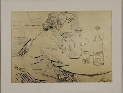 Appraisal: After Henri de Toulouse-Lautrec - Absinthe Drink Reproduction print matted