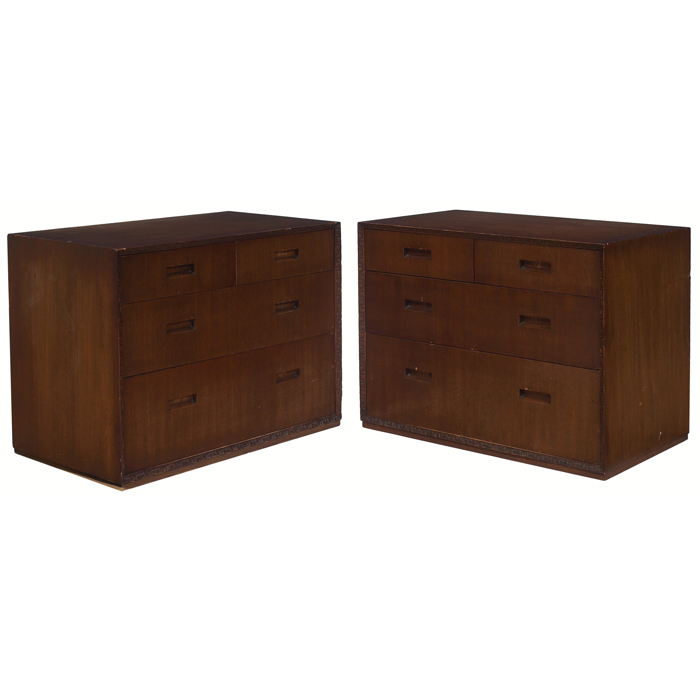 Appraisal: Frank Lloyd Wright chests pair manufactured by Heritage Henredon two