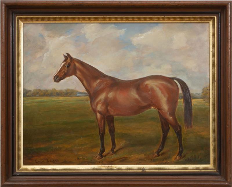 Appraisal: EMIL ADAM - PORTRAIT OF A HORSE Oil on canvas