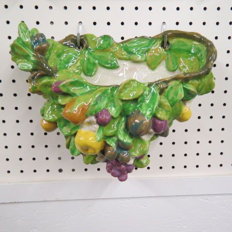 Appraisal: Italian Pottery Wall Pocket Della Robbia style fruit decor x