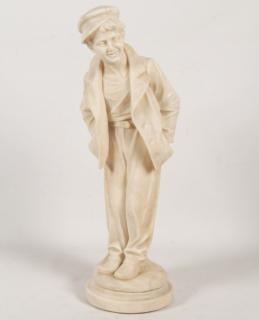 Appraisal: ALABASTER SCULPTURE OF A YOUNG BOY ALABASTER SCULPTURE OF A