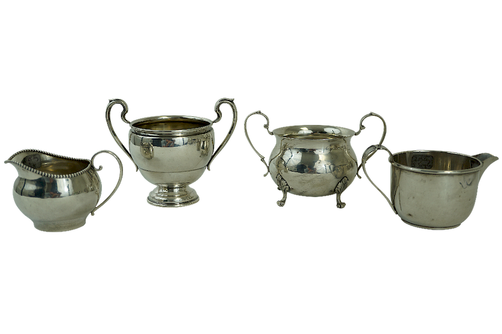 Appraisal: Sterling Silver Creamers Sugars Two Sets of Sterling Silver Creamers