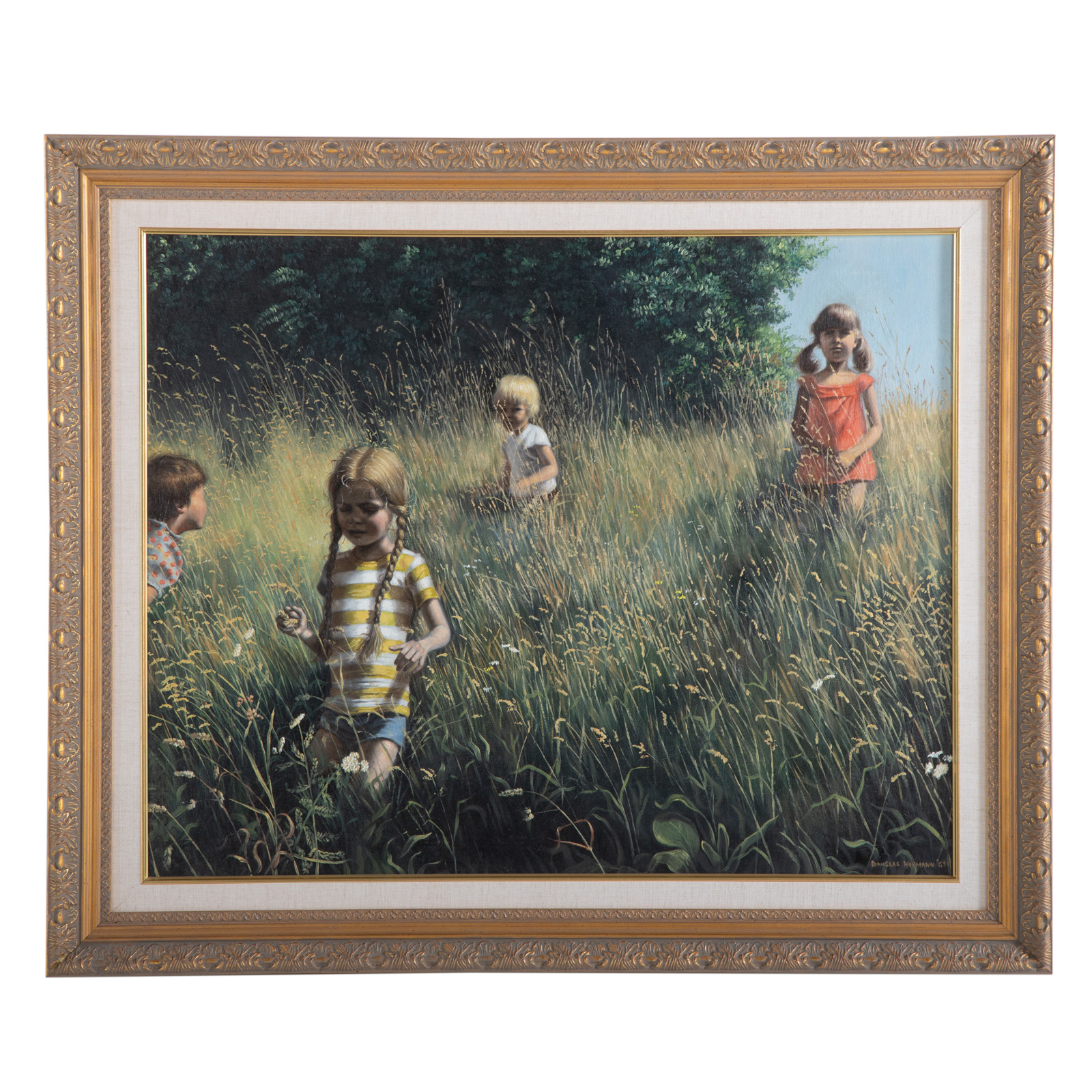 Appraisal: DOUGLAS HOFMANN FOUR CHILDREN IN A FIELD OIL American b