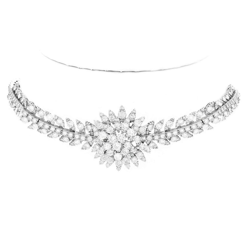 Appraisal: Vintage Diamond and Platinum Necklace Vintage Round Brilliant Cut Diamond