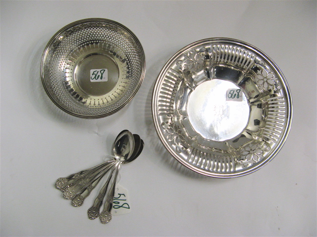 Appraisal: EIGHT STERLING SILVER ITEMS Troy ozs including a pierced Gorham