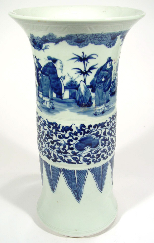 Appraisal: Large th Century Chinese porcelain vase hand painted with a