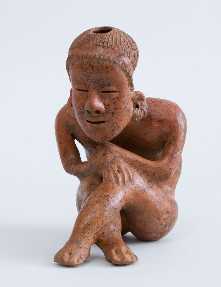 Appraisal: PRE-COLUMBIAN POTTERY SEATED FIGURE x x in Estimate -