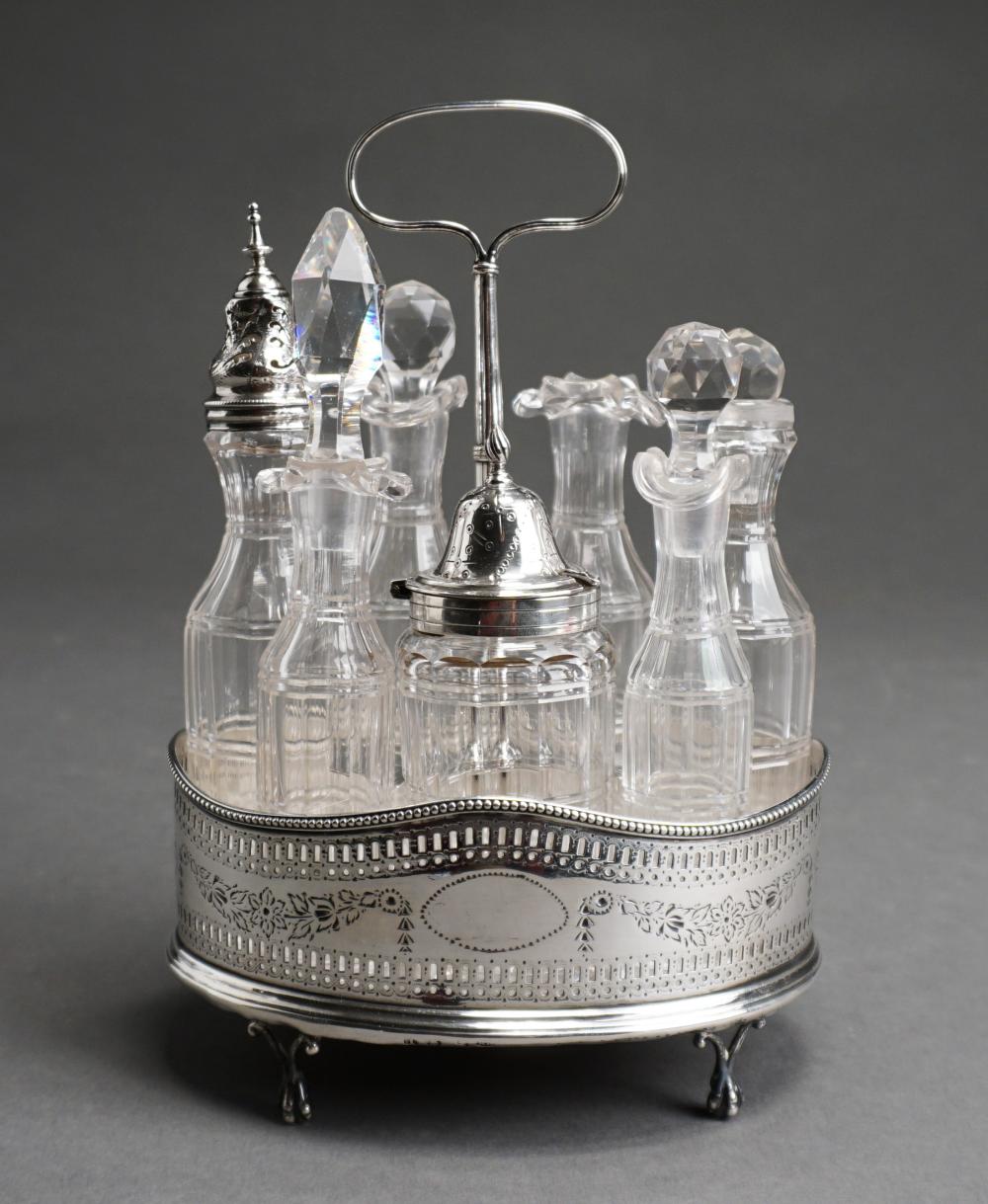 Appraisal: English Silver Cruet by Robert Hennel and Other Makers London