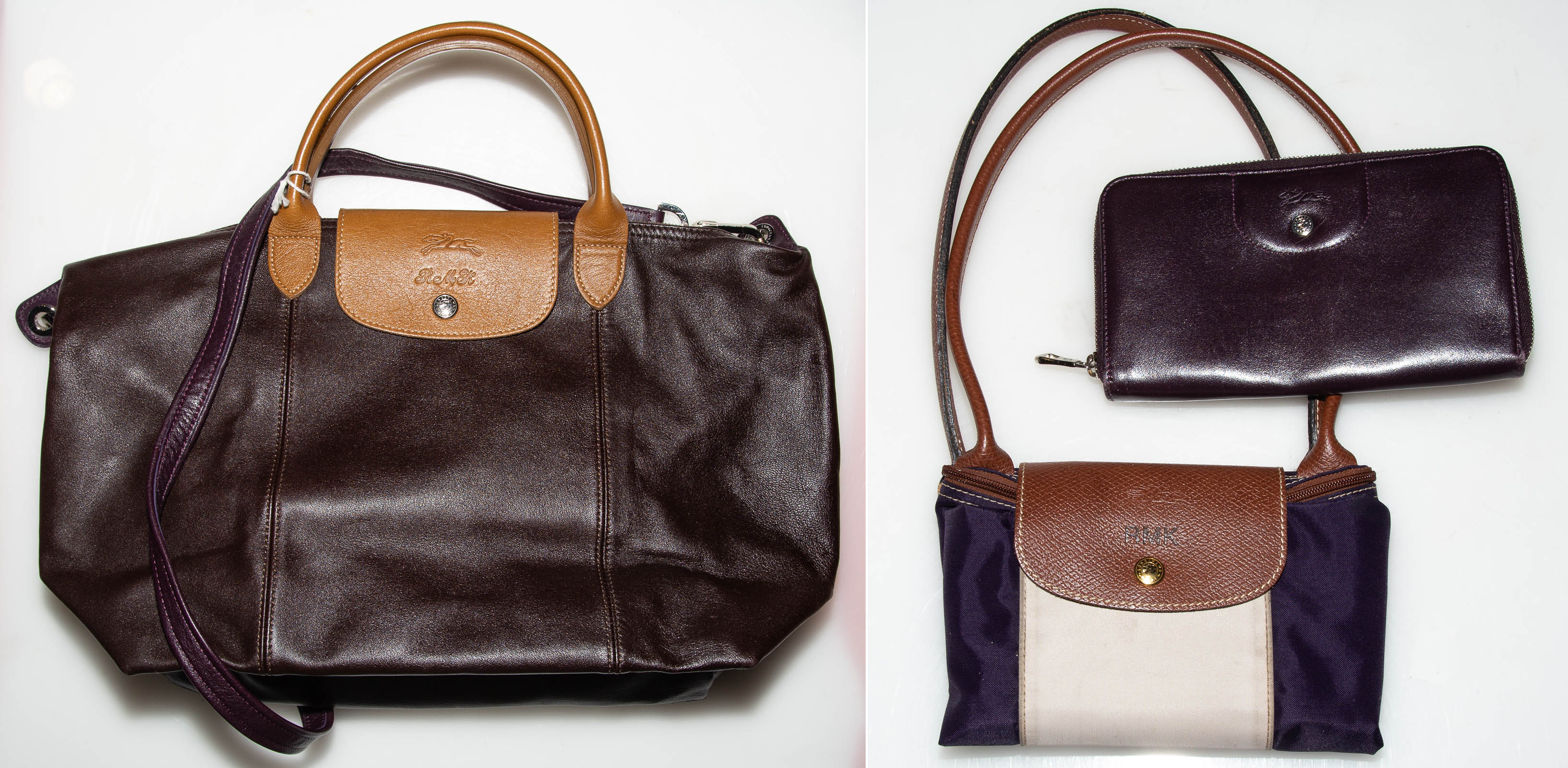 Appraisal: TWO LONGCHAMP LE PLIAGE BAGS A WALLET each bag with