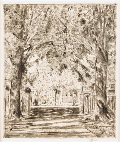 Appraisal: CHILDE HASSAM american - AN EAST HAMPTON IDYLL pencil inscribed