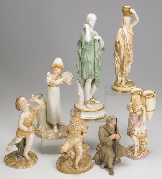 Appraisal: ROYAL WORCESTER Grouping of seven figurines late th early th