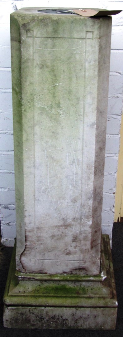 Appraisal: A th century carved marble pedestal with canted square column