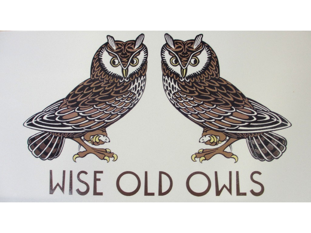 Appraisal: ALASDAIR GRAY b NICHOL WHEATLEY b WISE OLD OWLS Porcelain