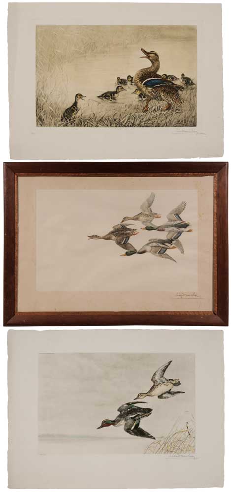 Appraisal: L on Danchin French - Three Views With Ducks all