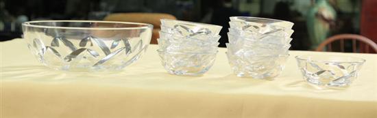 Appraisal: THIRTEEN BACCARAT BOWLS One large and twelve small bowls with