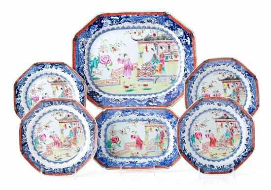 Appraisal: Chinese Export famille rose plates and platters early th century