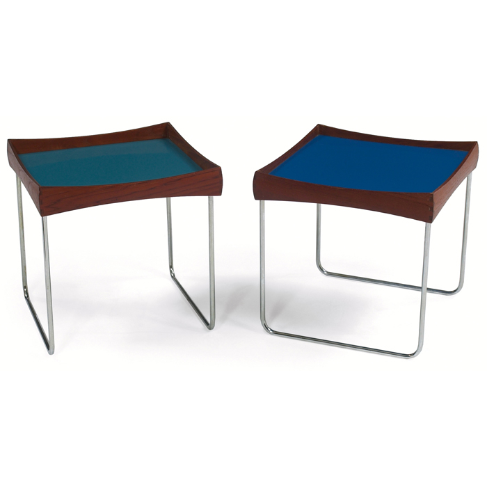 Appraisal: Hermann Bongaard folding tables pair