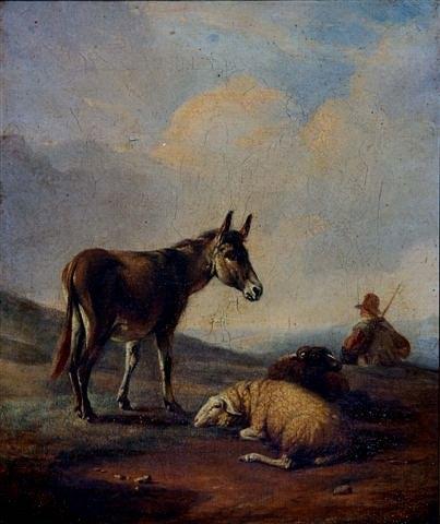 Appraisal: CIRCLE OF THOMAS SYDNEY COOPER British - Donkey Sheep and