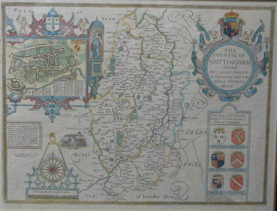 Appraisal: John Speed Hand coloured engraved map of The Countie of