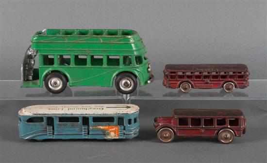 Appraisal: Four arcade cast iron buses first half- th century including