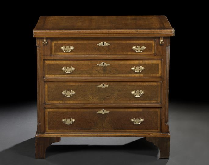 Appraisal: George III-Style Walnut Bachelor's Chest late th century the banded