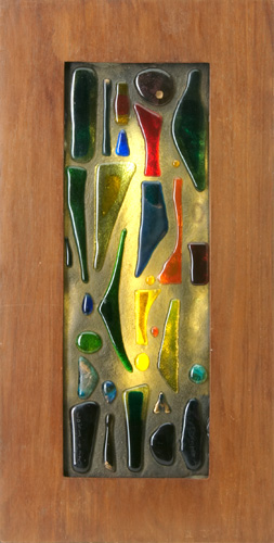 Appraisal: EDRIS ECKHARDT Light box of geometric glass pieces mounted in