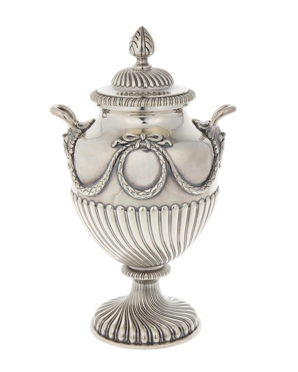 Appraisal: An Edwardian English sterling silver urn Marked with English hallmarks