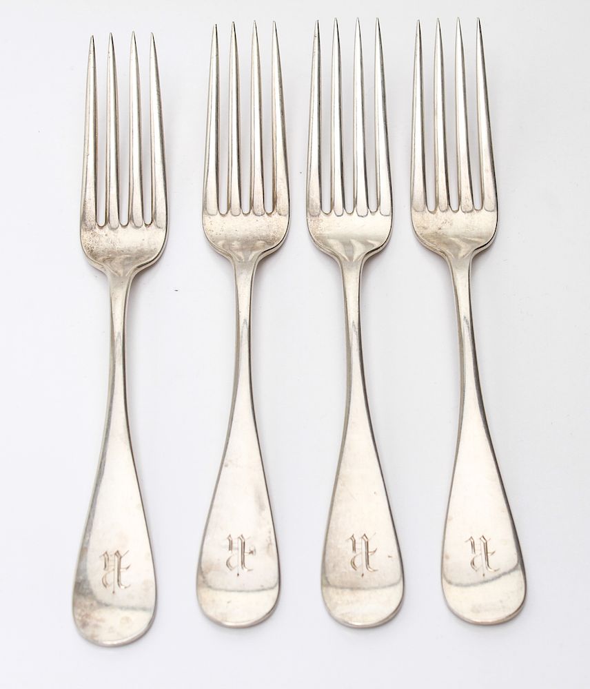 Appraisal: Bigelow Kennard Co Sterling Silver Dinner Forks Bigelow Kennard Co