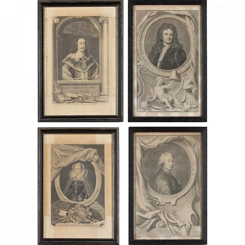 Appraisal: A Group of Four th Century Portrait Engravings subjects depicted