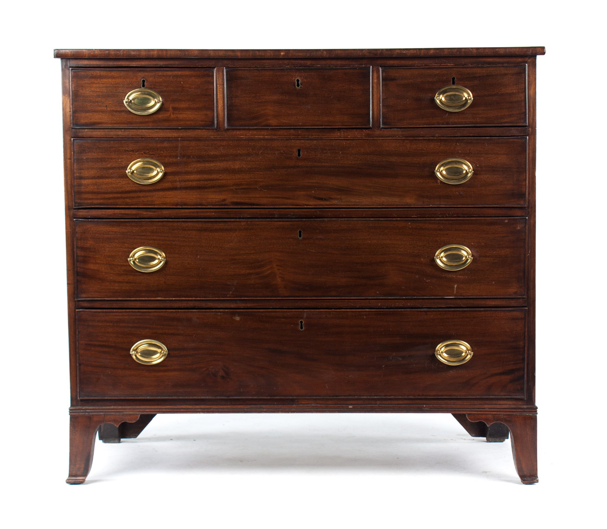 Appraisal: George III mahogany chest late th early th century flat