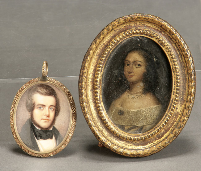 Appraisal: Group of Two Portrait Miniatures A European School th- th